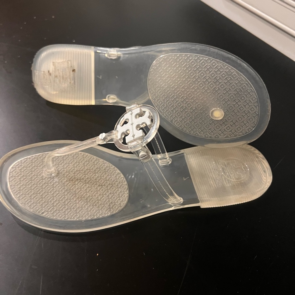 Tory Burch Clear Sandals with white logo - Picture 2 of 5